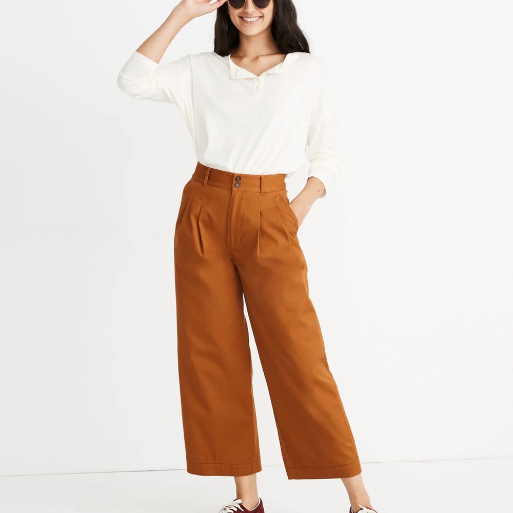 Madewell Rust Wide-Leg Pants